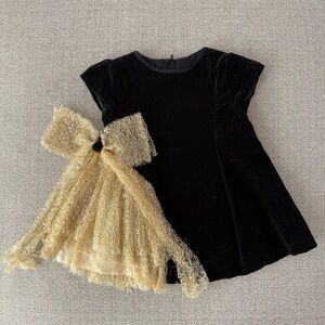 Black Dress with Gold Bow